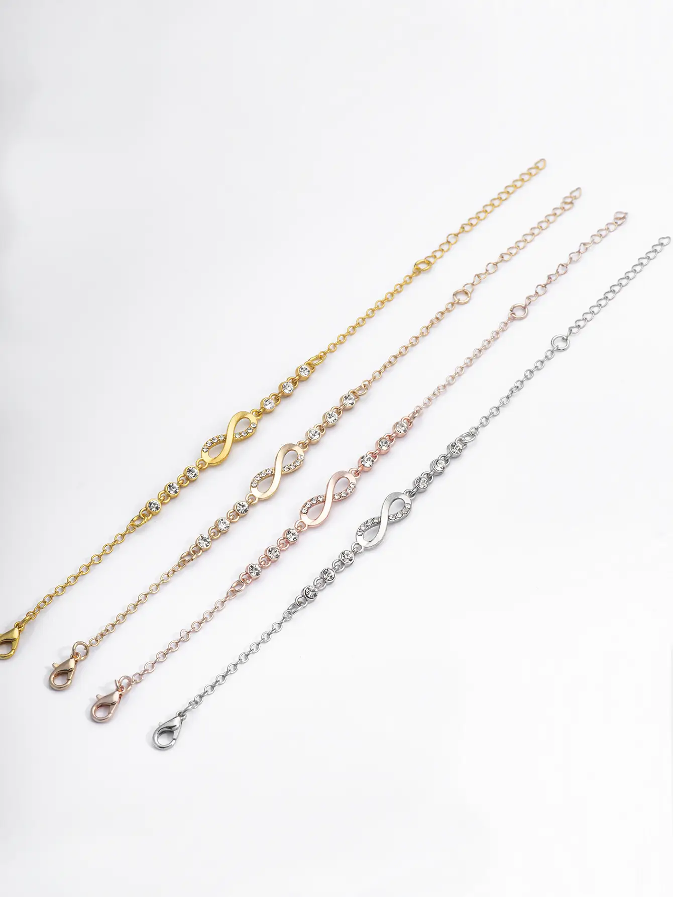 Geometric Infinity Loop 8-Character Charm Bracelet - Image 4