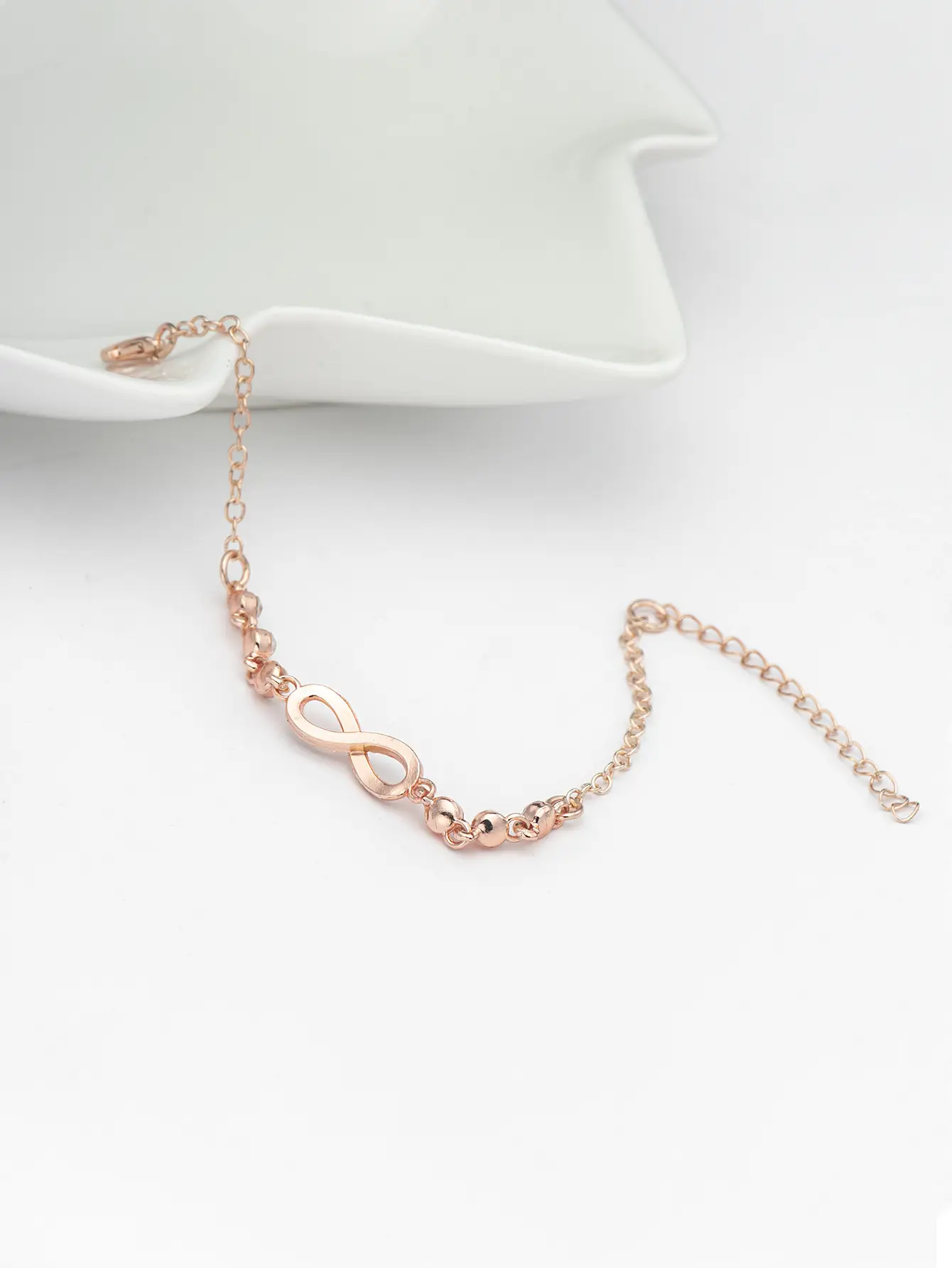 Geometric Infinity Loop 8-Character Charm Bracelet - Image 2