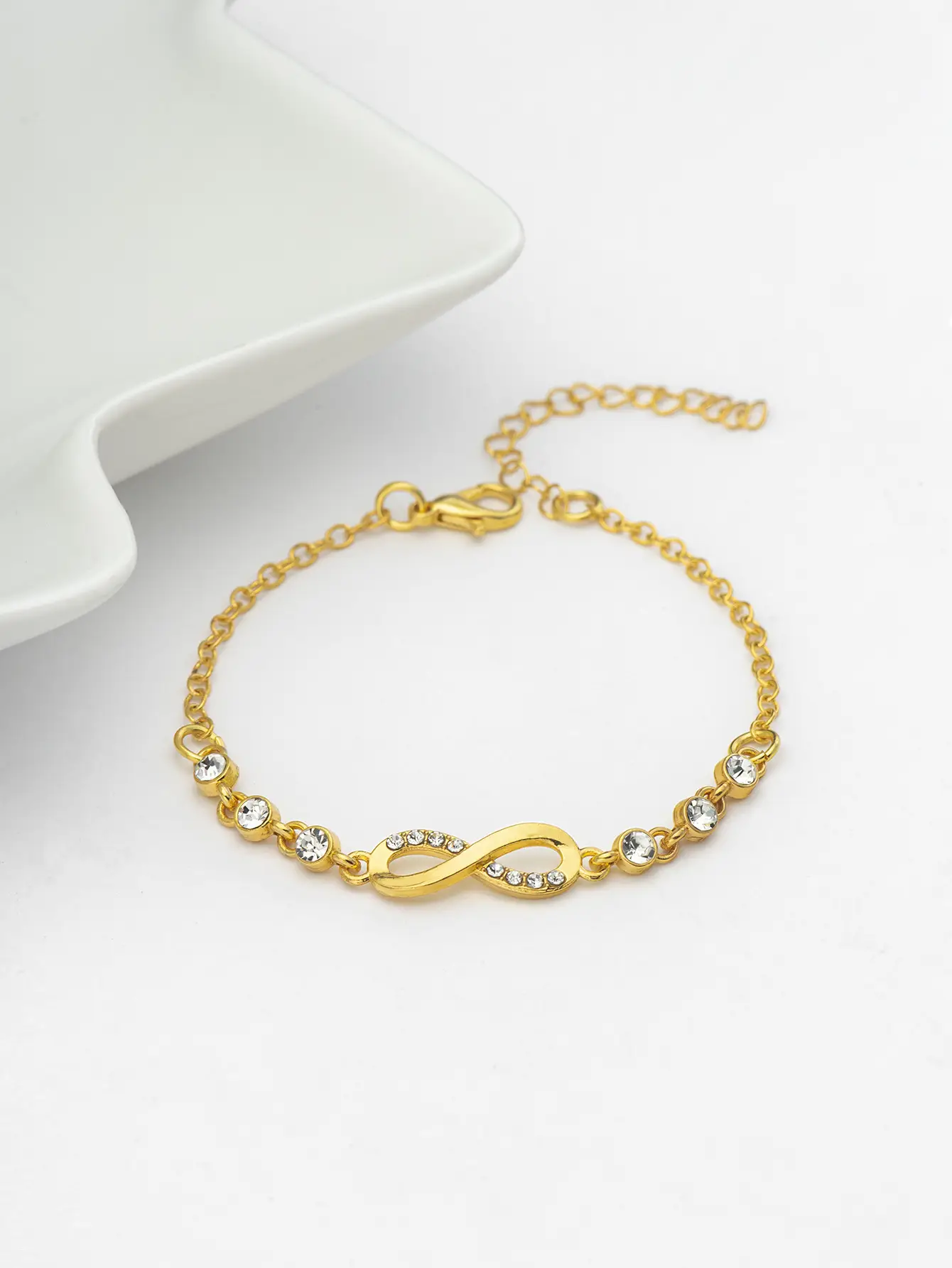 Geometric Infinity Loop 8-Character Charm Bracelet - Image 7