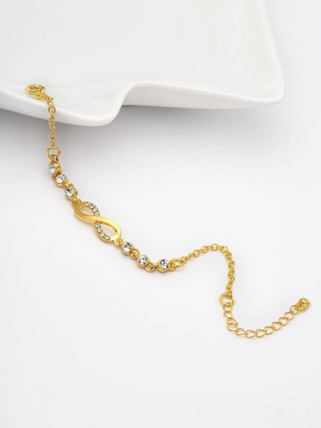 Geometric Infinity Loop 8-Character Charm Bracelet - Image 6