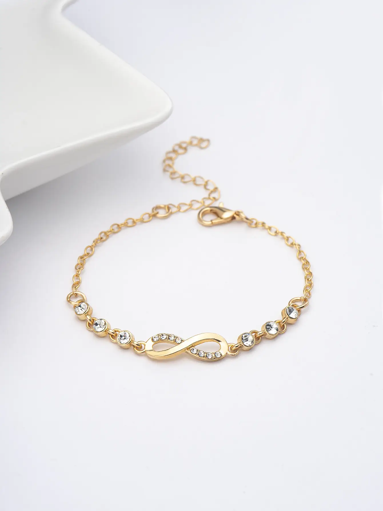 Geometric Infinity Loop 8-Character Charm Bracelet - Image 11