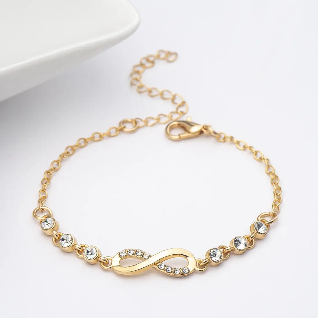Geometric Infinity Loop 8-Character Charm Bracelet - Image 9
