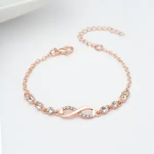 Geometric Infinity Loop 8-Character Charm Bracelet