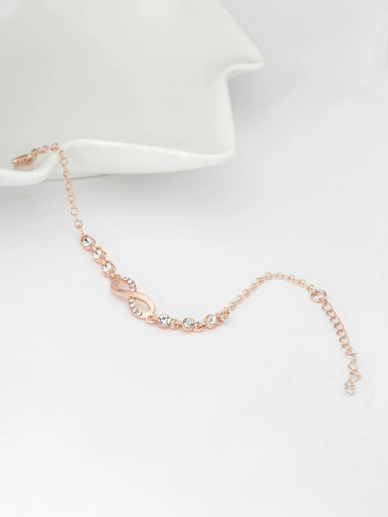 Geometric Infinity Loop 8-Character Charm Bracelet - Image 3